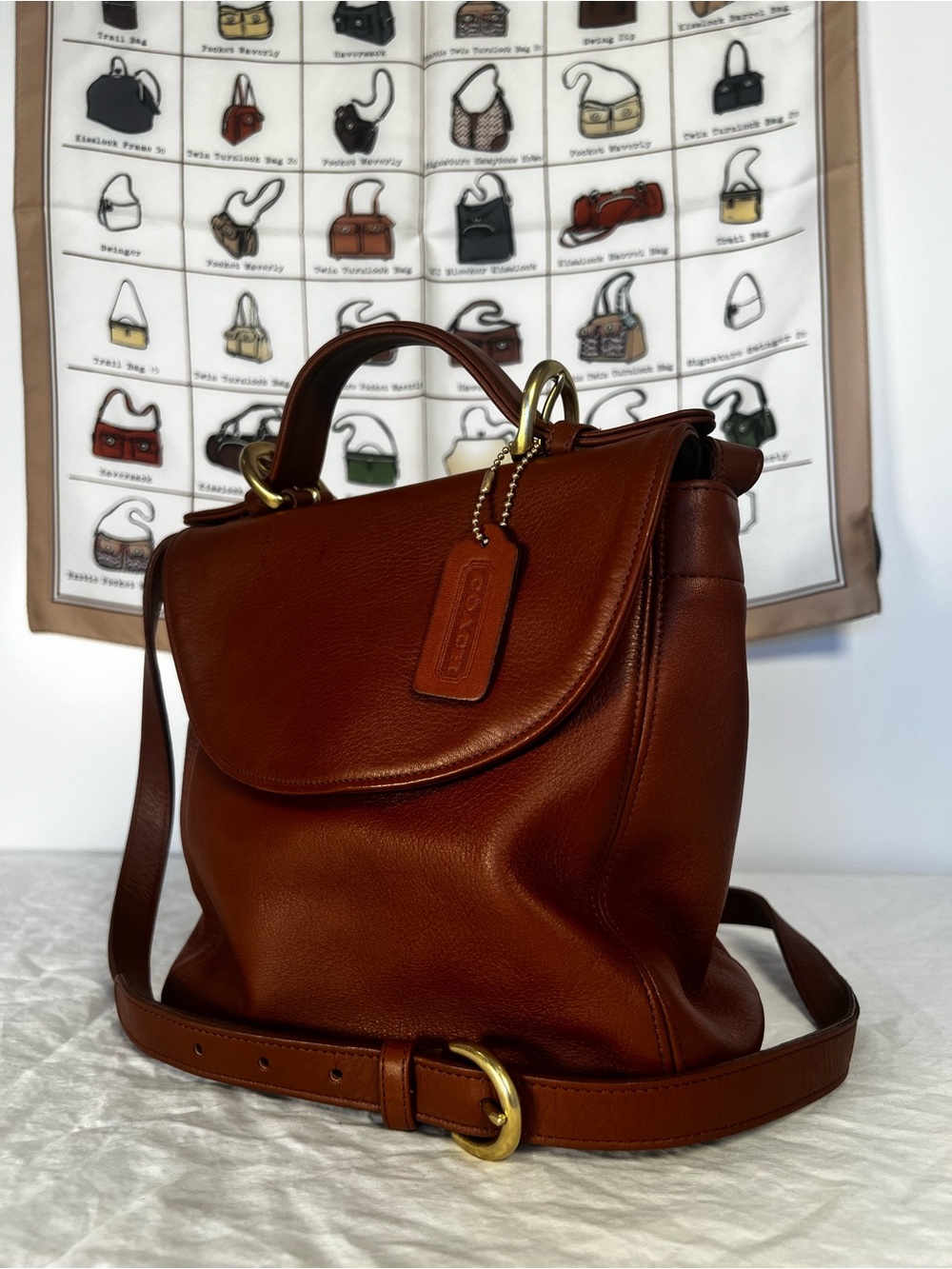 Vintage 1996 COACH Soho Legacy Handle Flap Bag 4158 Classic Brown